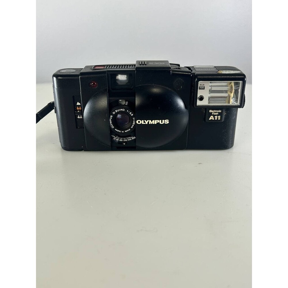 UNTESTED AS-IS Olympus XA2 Compact 35mm Film Camera + A11 Flash Unit